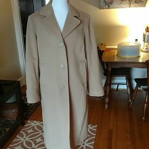 100% Lambswool Camel Winter Trench by LL Bean
